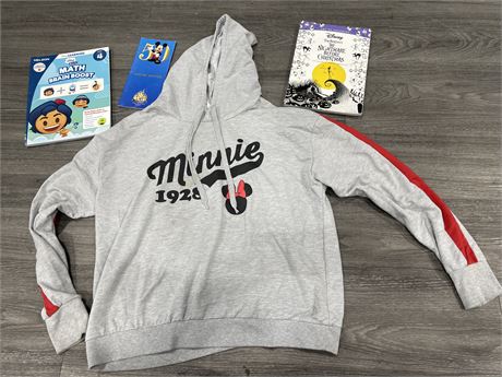 MINNIE SWEATER 1X, PAMPHLET, NIGHTMARE BEFORE CHRISTMAS BOOKE, ETC