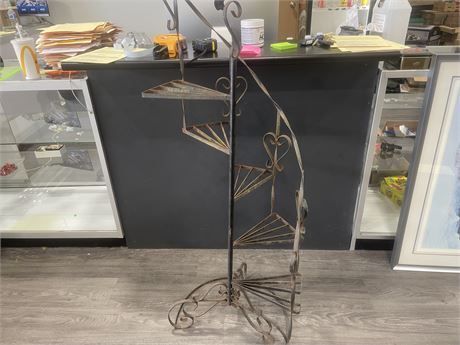 WROUGHT IRON STAIRCASE PLANT STAND 20”x14”x54”