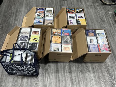 5 BOXES & 1 BAG OF CDS