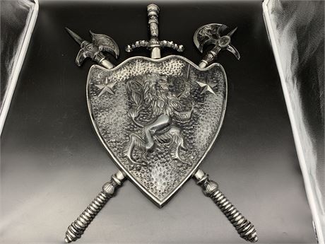 SWORD AND SHEILD WALL PLAQUE