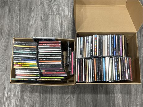 2 BOXES OF MISC CDS - REGGAE, ROCK, POP & ECT (CLEAN DISCS & CASES)