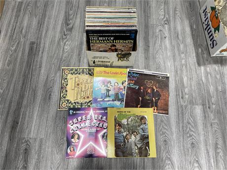BOX OF VINTAGE RECORDS (SOME ARE SCRATCHED)