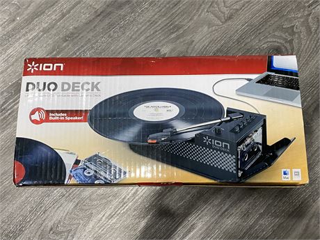 NEW ION DUO DECK PORTABLE TURN TABLE