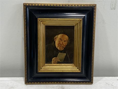 FRAMED OIL PAINTING COPY OF HONOURABLE PASTER BY KRONBERGER (10”X12”)