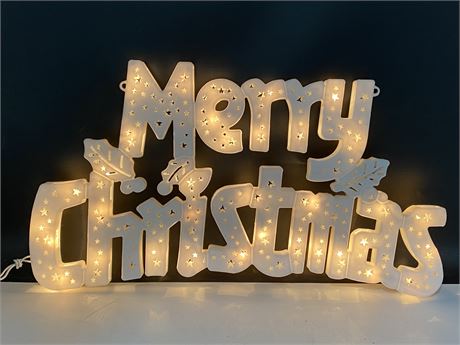 MERRY CHRISTMAS LIGHT UP SIGN - WORKING (20”X11”)