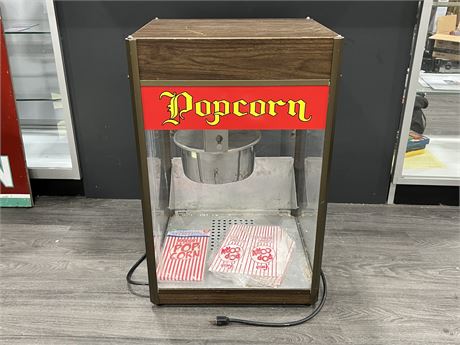 COMMERCIAL POPCORN MACHINE - WORKS (29” tall)