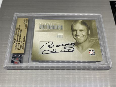 2006/07 ITG BOBBY HULL ULTIMATE AUTOGRAPHED CARD #7/50