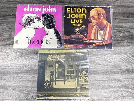 3 ELTON JOHN RECORDS (Good Condition)