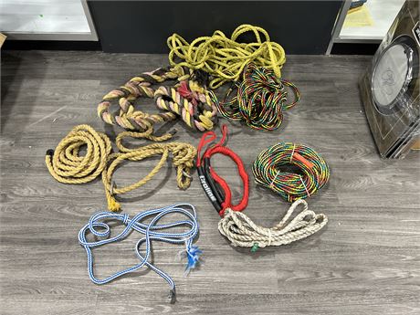 LOT OF MISC ROPE / TOW ROPE