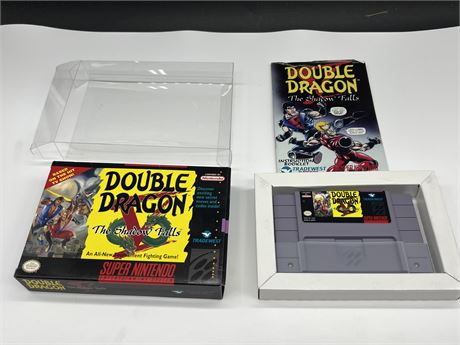 DOUBLE DRAGON THE SHADOW FALLS - SNES COMPLETE W/BOX & MANUAL - EXCELLENT COND