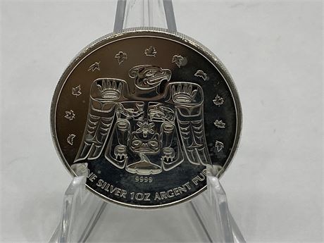 1 OZ 999 FINE SILVER VANCOUVER 2010 OLYMPICS COIN