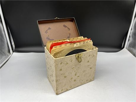 45RPM RECORDS IN VINTAGE CARRY CASE