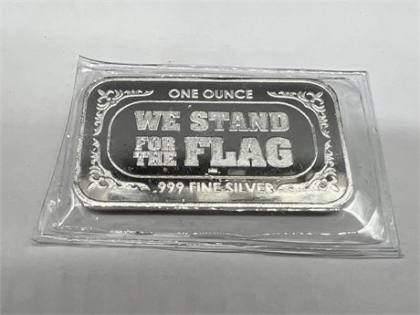 1 OUNCE 999 SILVER “WE STAND FOR THE FLAG” BAR