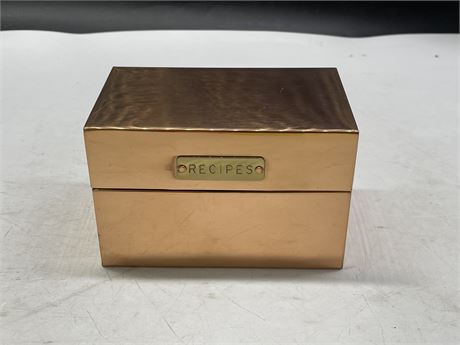 SOLID COPPER RECIPE BOX (5”x4”x4”)