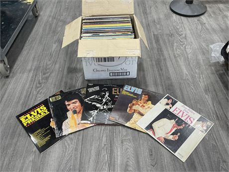BOX OF ELVIS RECORDS - CONDITION VARIES