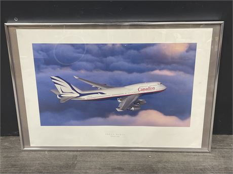 PROUD WINGS CANADIAN AIRLINES FRAMED PHOTO 30”x20”
