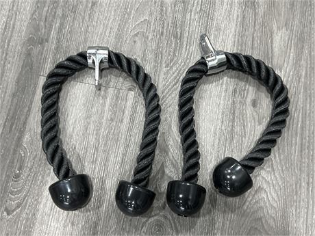 2 BRAND NEW TRICEP ROPE CABLE ATTACHMENTS - 26” LONG
