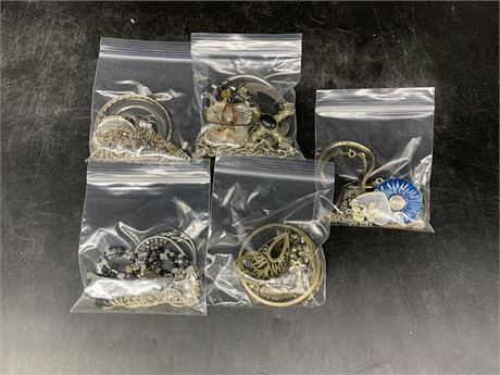 5 BAGS OF MISC JEWELRY