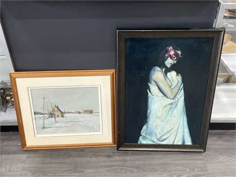 2 PAINTINGS - 1 SIGNED (Largest is 25”x34”)