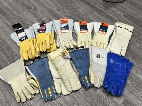 LOT OF LEATHER WELDING GLOVES
