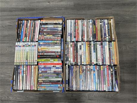 2 FLATS OF MISC DVDS