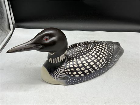 SIGNED PAINTED WOOD LOON (19”)