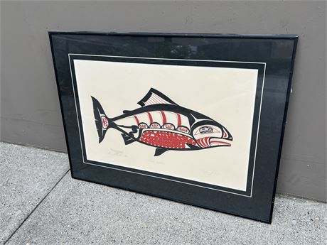 ROY HENRY VICKERS “SPRING SALMON” SERIGRAPHY W/PAPERWORK (27.5”x20.5”)