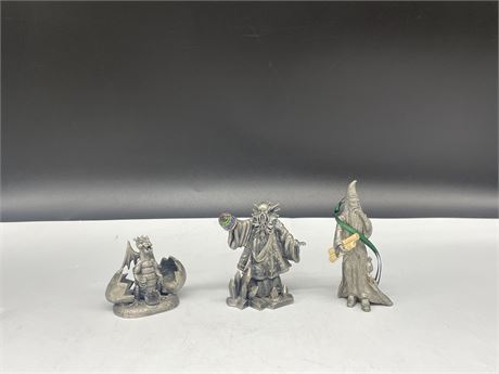 3 PEWTER FIGURES