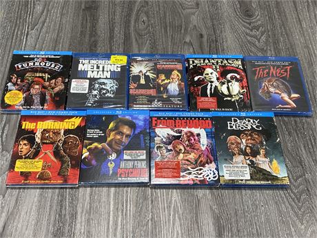 9 SEALED SHOUT FACTORY HORROR BLU-RAY MOVIES