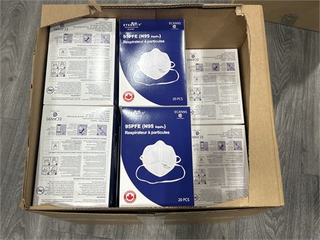 APPROX 340 NEW N95 EQUIVALENT MEDICAL MASKS - ALL NEW IN BOX