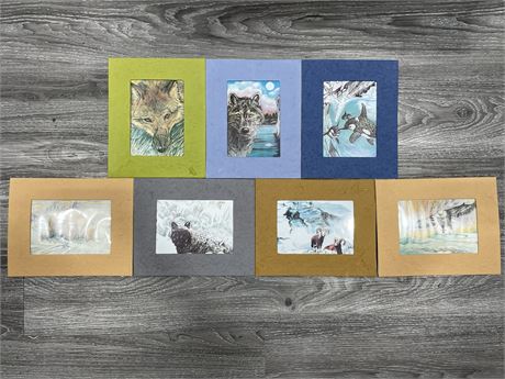 7 WILDLIFE ART PHOTOS - HAND CRAFTED PAPER FRAMES
