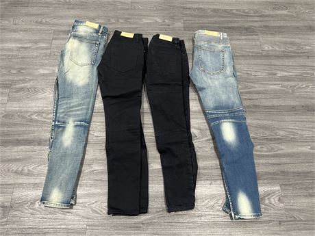 4 PAIRS OF MNML JEANS - SIZE 29