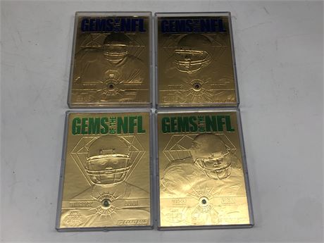 4 GEMS OF THE NFL 23K GOLD CARDS