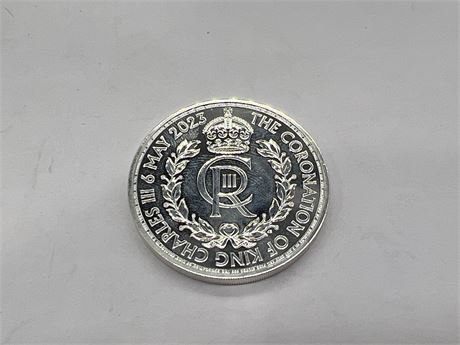 1 OZ 999 FINE SILVER CORONATION OF KING CHARLES COIN