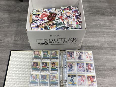 LOT OF 90’S HOCKEY CARDS-BINDER AND BOX FULL