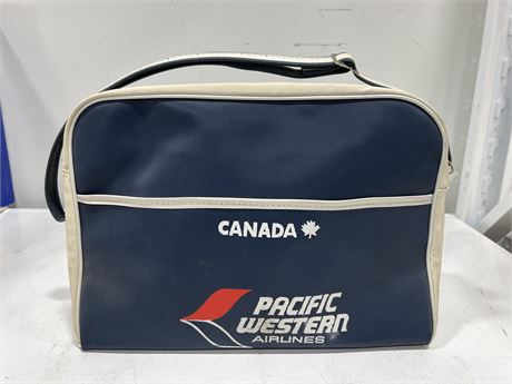 VINTAGE 1960s PACIFIC WESTERN AIRLINES TRAVEL BAG