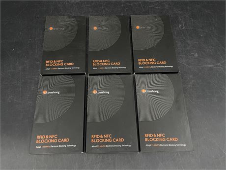6PC OF RFID & NFC BLOCKING CARDS - EACH PACK HAS 2 CARDS