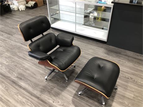 EAMES CHAIR AND OTTOMAN (REPRODUCTION - IN GREAT CONDITION)