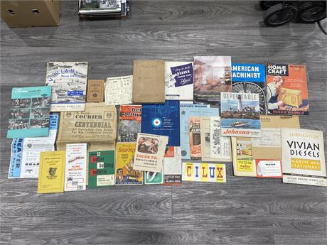 1915-1960’S CATALOGUES, MANUALS, ADVERTISING PAPER - LARGE AMOUNT