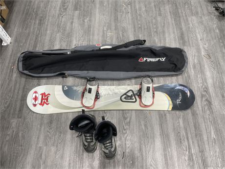 ROSSIGNAL STRATO SNOWBOARD WITH BINDINGS BOOTS & CARRY BAG