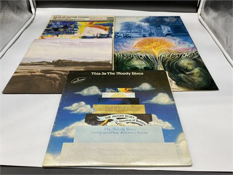 5 MOODY BLUES RECORDS - EXCELLENT (E)
