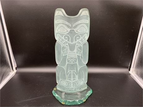 FIRST NATIONS HAND CARVED ART GLASS