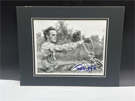 PETER FONDA SIGNED “EASY RIDER” PHOTO W/COA - DOUBLE MATTED 11”x14”