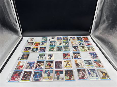 6 SHEETS OF 1980’s NHL STARS CARDS