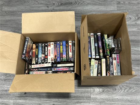 2 BOXES OF VHS TAPES