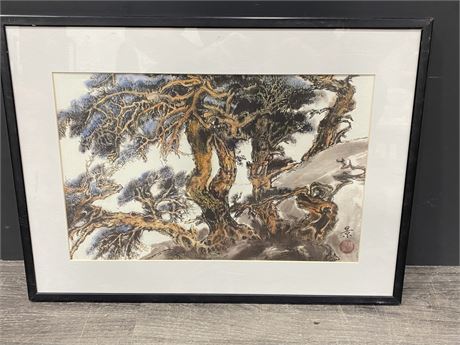 SIGNED CHINESE PRINT (21” wide x 15.5” tall)