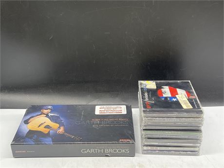 SEALED GARTH BROOKS 8 DISC CD BOX SET + 10 SEALED COUNTRY CDS