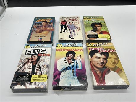 6 SEALED ELVIS VHS TAPES