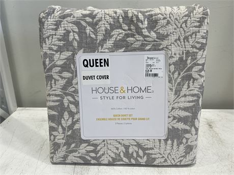 (NEW) HOUSE & HOME QUEEN DUVET COVER RETAIL $130