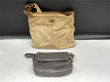 FOSSIL LEATHER CROSSBODY BAG / SMALL KENNETH COLE PURSE